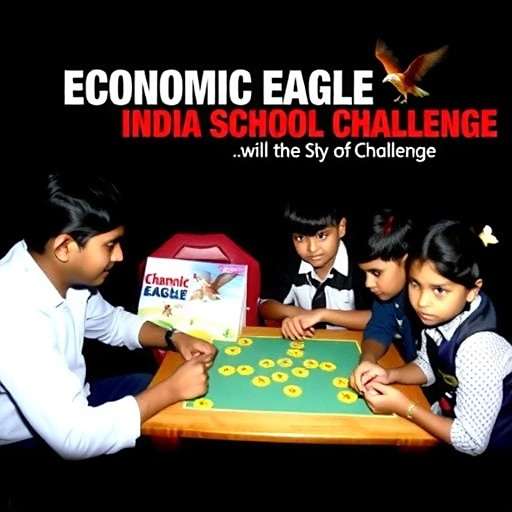 Economic Eagle India School Challenge Economic Eagle India School Challenge poster showing students playing the game